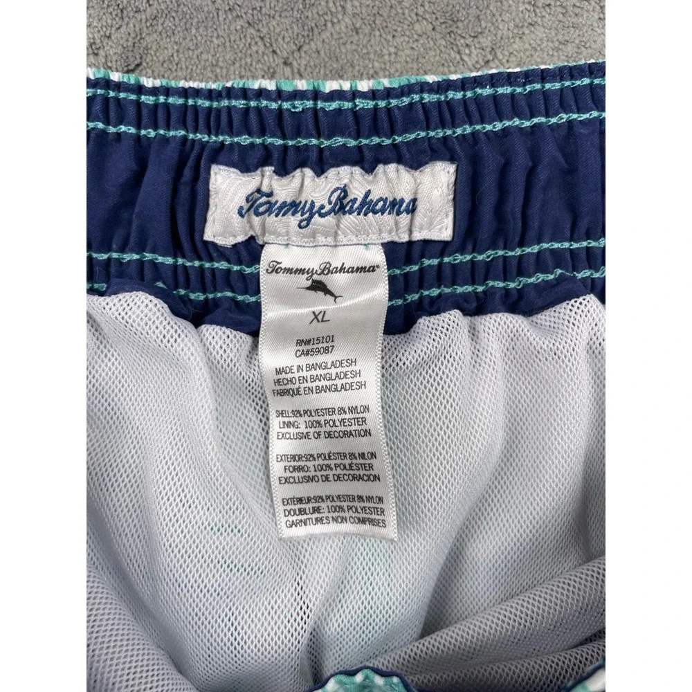 Tommy Bahama Kids XL Swim Trunks Teal White‎ Plaid Board Shorts RN15101